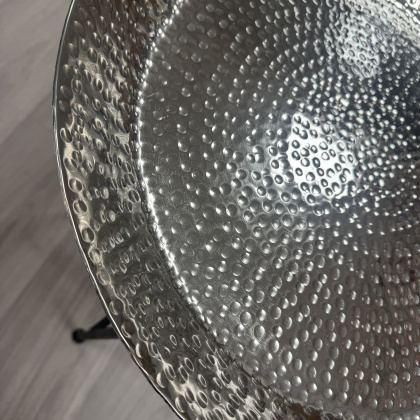 Side Table - Tray - Hammered Silver Finish Side Table - Tray - Hammered Silver Finish