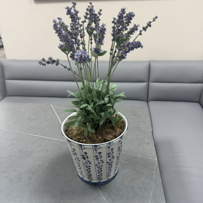 Ceramic Pot with Faux Lavender Ceramic Pot with Faux Lavender