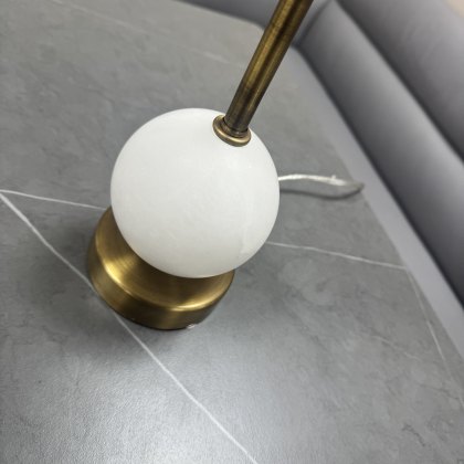 Marble & Brass Slimline Table Lamp - Damaged Shade Marble & Brass Slimline Table Lamp - Damaged Shade