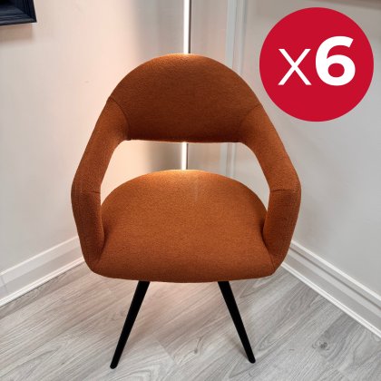 Set of 6 - Jasmine Chairs Burnt Orange Set of 6 - Jasmine Chairs Burnt Orange