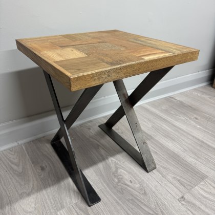 Hickory Lamp Table - Metal Base Hickory Lamp Table - Metal Base