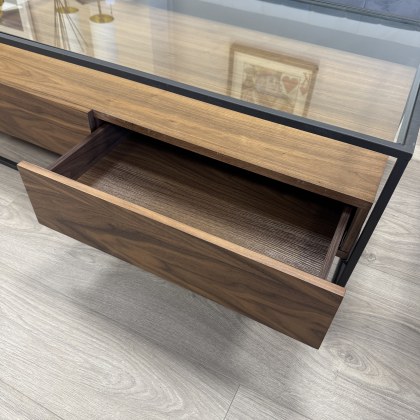 Charisma - Walnut Veneer Coffee Table - Glass Top Charisma - Walnut Veneer Coffee Table - Glass Top