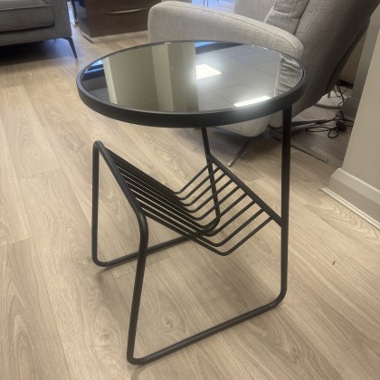 Mirrored Top Side Table with Magazine Rack - Sold as seen Mirrored Top Side Table with Magazine Rack - Sold as seen