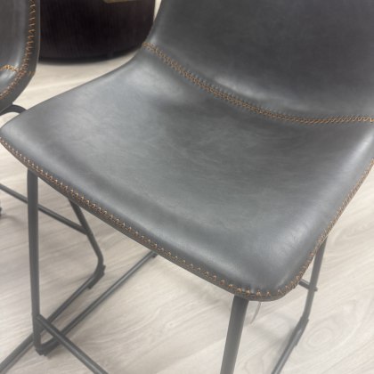 Set of 2 - Cooper v2 Counter Stools - Grey with Tan Trim Set of 2 - Cooper v2 Counter Stools - Grey with Tan Trim