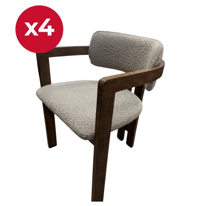 Set of 4 - Grace Chairs - Wood and Fabric Set of 4 - Grace Chairs - Wood and Fabric