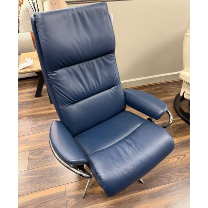 Stressless - Tokyo Medium Highback Chair & Stool - Dark Blue - Last one only Stressless - Tokyo Medium Highback Chair & Stool - Dark Blue - Last one only