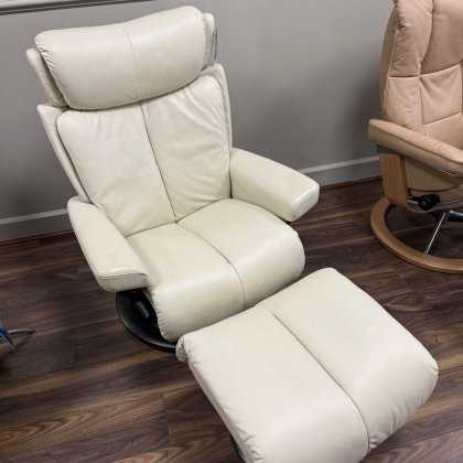 Stressless - Magic Medium Chair & Stool Chair - Leather - Last one only Stressless - Magic Medium Chair & Stool Chair - Leather - Last one only