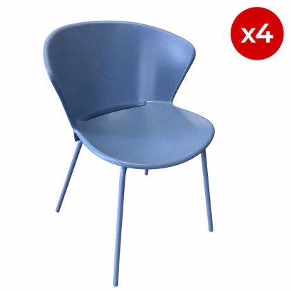 Calligaris - Set of 4 - Bahia Chairs in Sky Blue Calligaris - Set of 4 - Bahia Chairs in Sky Blue