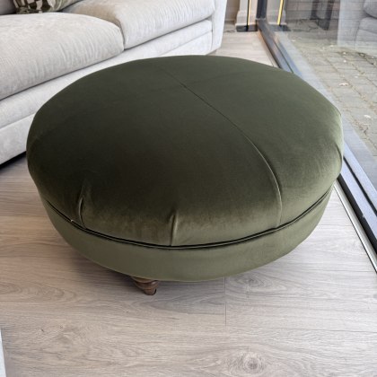 Alexander & James - Round Footstool in Biba Moss Alexander & James - Round Footstool in Biba Moss
