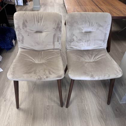 Calligaris - Set of 2 Annie Dining Chair - Velvet/P12 Smoke Legs Calligaris - Set of 2 Annie Dining Chair - Velvet/P12 Smoke Legs