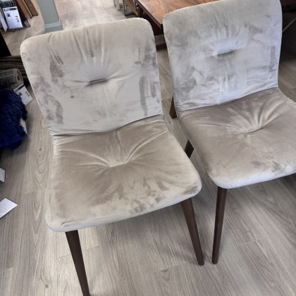 Calligaris - Set of 2 Annie Dining Chair - Velvet/P12 Smoke Legs Calligaris - Set of 2 Annie Dining Chair - Velvet/P12 Smoke Legs