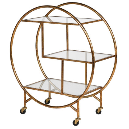 Deco Gold and Glass 3 Tier Drinks Trolley Deco Gold and Glass 3 Tier Drinks Trolley