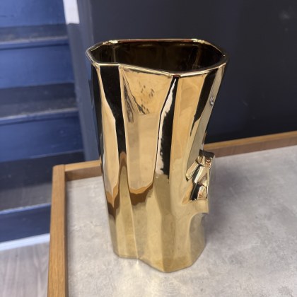 Natuzzi Editions - Vase Log Gold Natuzzi Editions - Vase Log Gold